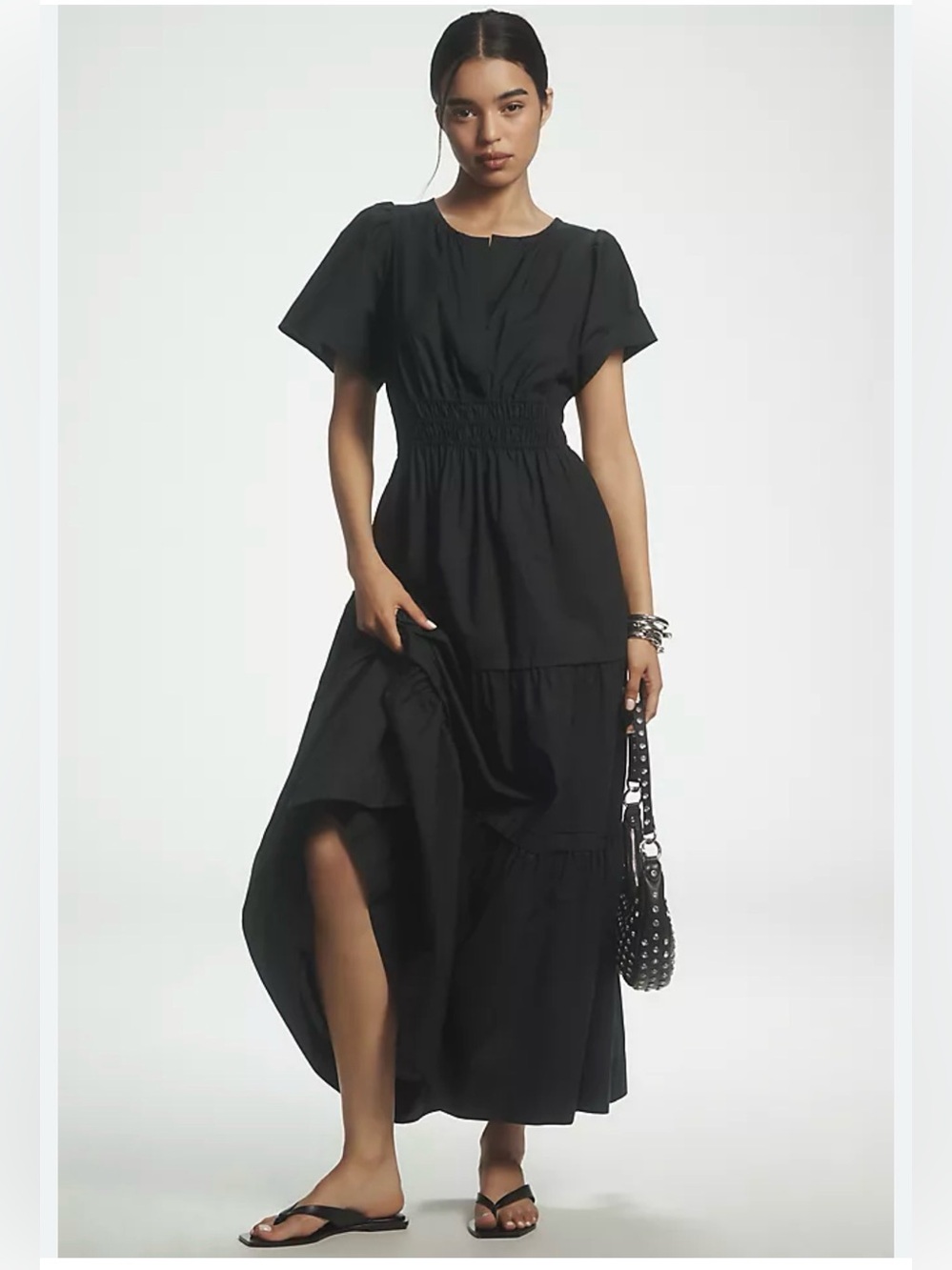 Anthropologie Black Somerset Maxi Dress